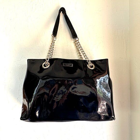 Large Kate Spade Patent Leather Chain Shoulder Bag — Gold Hardware — GUC - Picture 8 of 15